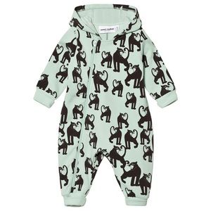 NEW Mini Rodini Panther Organic Onesie Hooded Playsuit - 12-18 Month